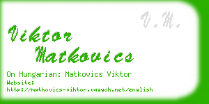 viktor matkovics business card